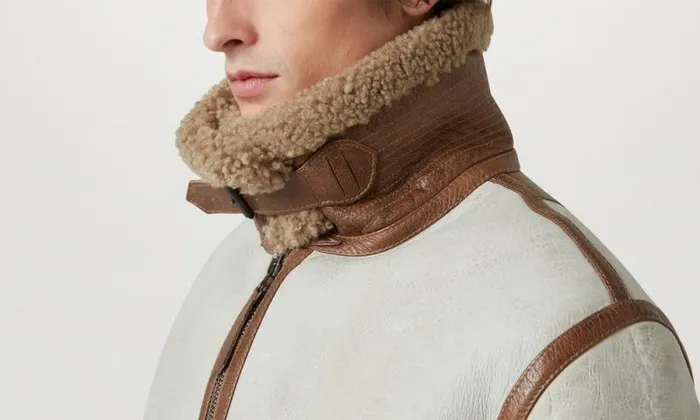 Suede and Shearling Jackets Men Belstaff Centenary Flight Jacket Chalk British Khaki Suede and Shearling Jackets Men Belstaff Centenary Flight Jacket Chalk British Khaki