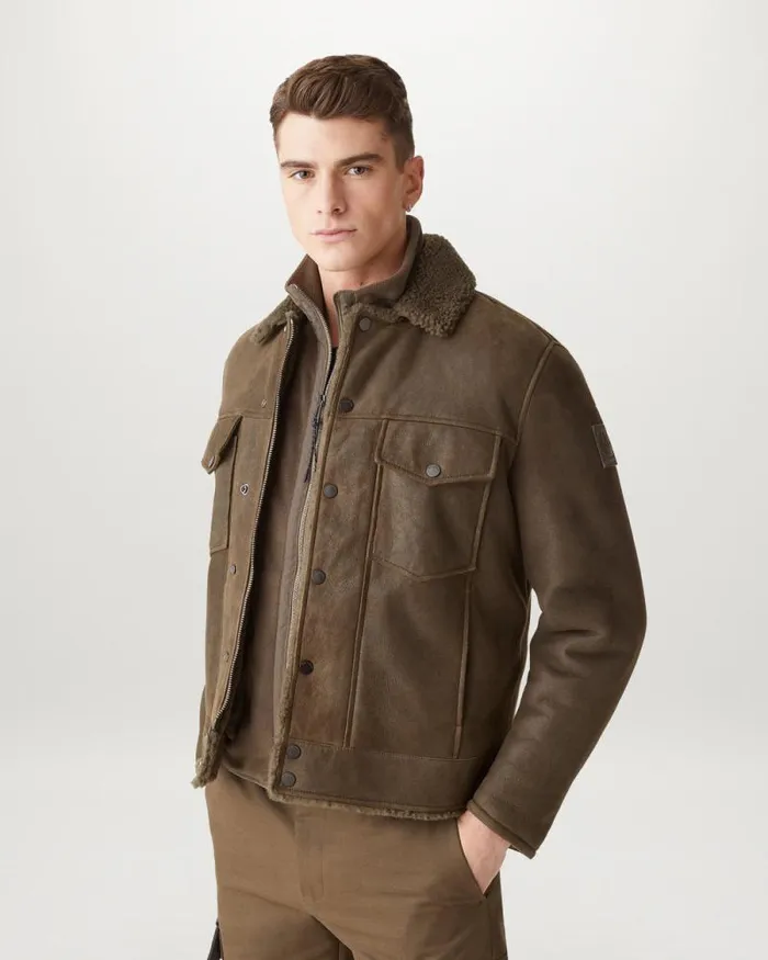 Suede and Shearling Jackets Men Belstaff Piston Jacket Clay Brown Suede and Shearling Jackets Men Belstaff Piston Jacket Clay Brown