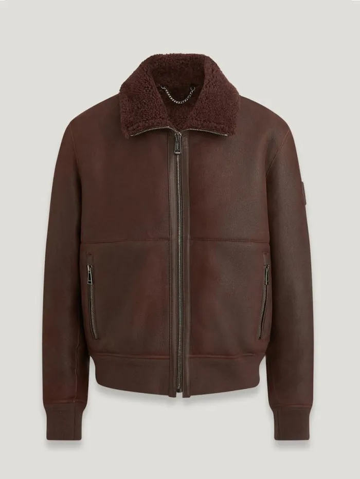 Suede and Shearling Jackets Men Belstaff Trace Jacket Teak Brown