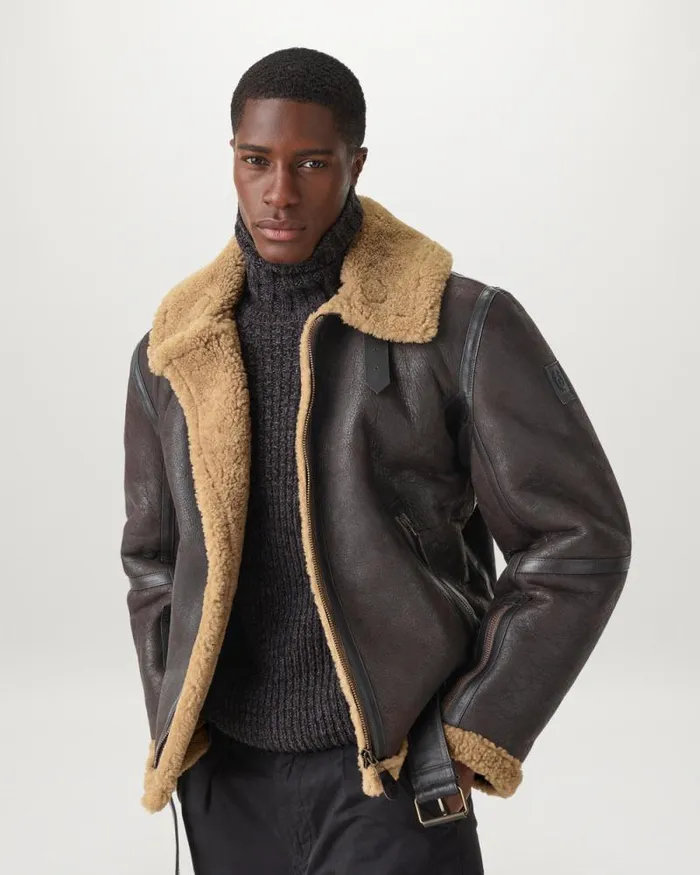 Suede and Shearling Jackets Men Belstaff Wilder Jacket Ebonydark Sandstone Suede and Shearling Jackets Men Belstaff Wilder Jacket Ebonydark Sandstone