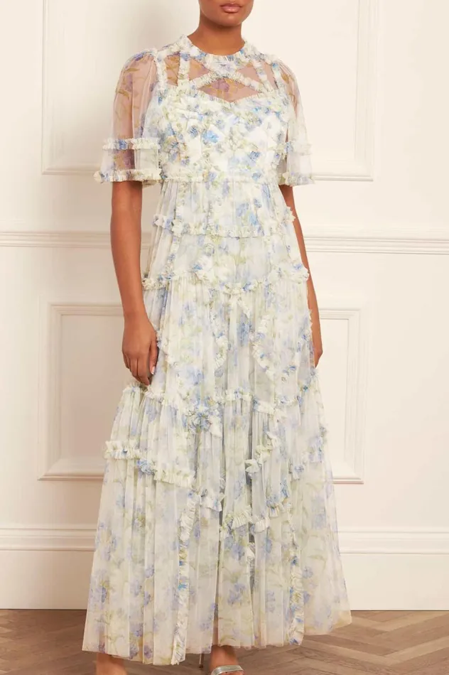 Summer Posy Short Sleeve Gown Multi Women Needle and Thread Dresses