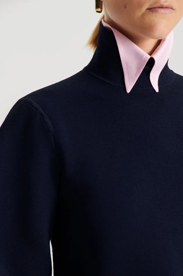 Sweaters CREPE KNIT COCOON SLEEVE SWEATER NAVY Scanlan Theodore Women Sweaters CREPE KNIT COCOON SLEEVE SWEATER NAVY Scanlan Theodore Women