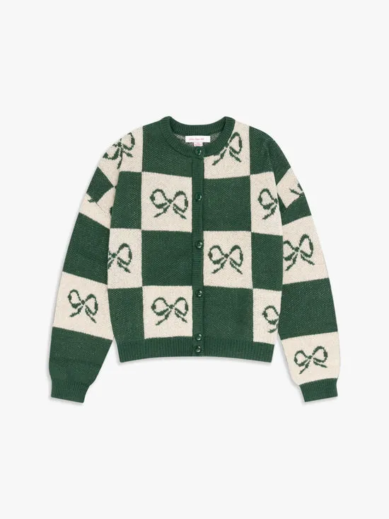 Sweaters Women Lauda Cardi Emerald Bow Check Lisa Says Gah