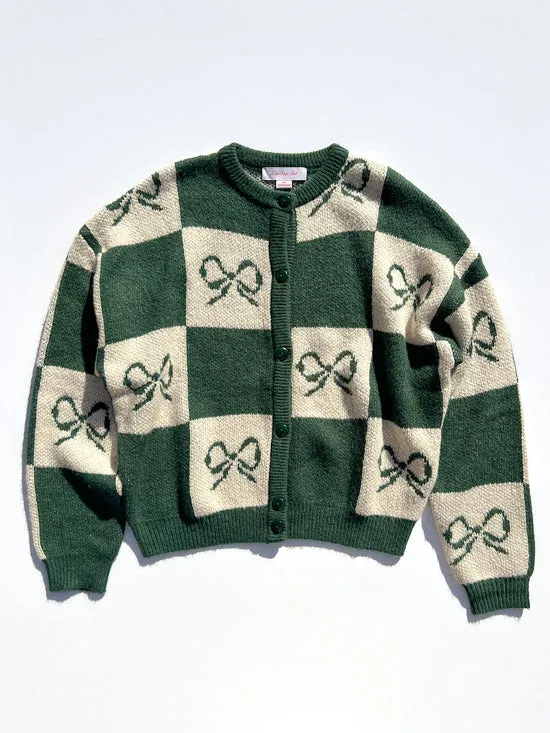 Sweaters Women Lauda Cardi Emerald Bow Check Lisa Says Gah