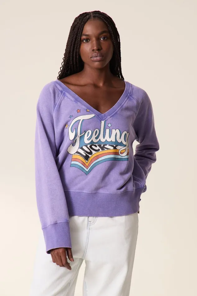 Sweatshirts Women Leon and Harper Shavi Lucky Sweatshirt Lilac