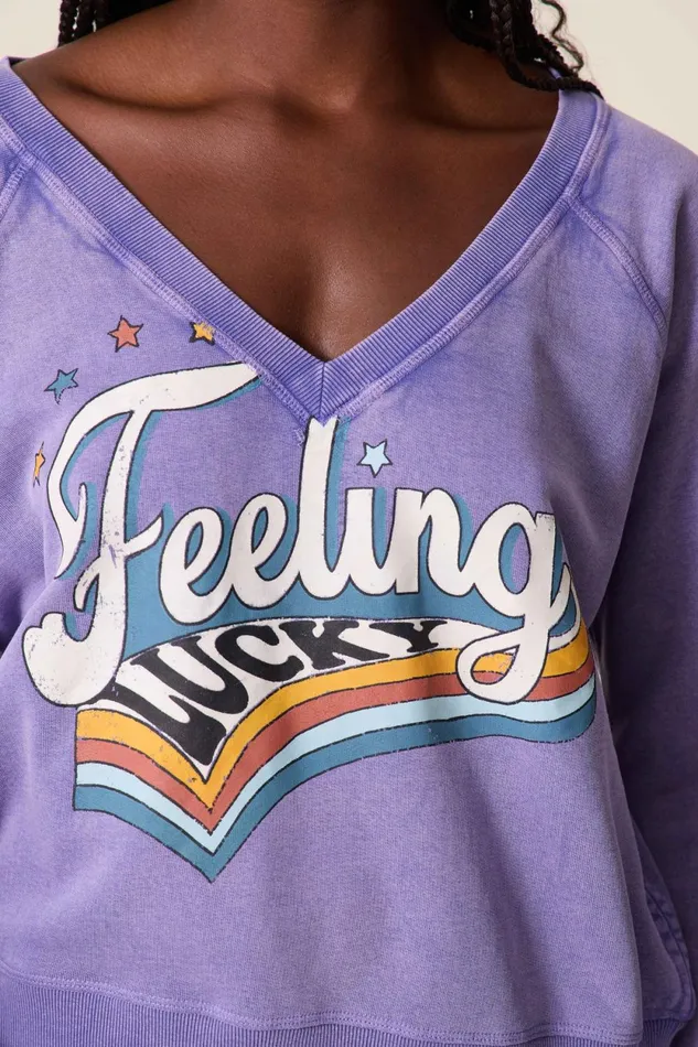 Sweatshirts Women Leon and Harper Shavi Lucky Sweatshirt Lilac