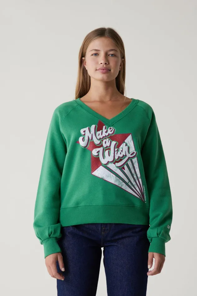 Sweatshirts Women Leon and Harper Shiva Wish Sweatshirt Green