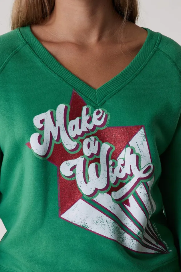 Sweatshirts Women Leon and Harper Shiva Wish Sweatshirt Green