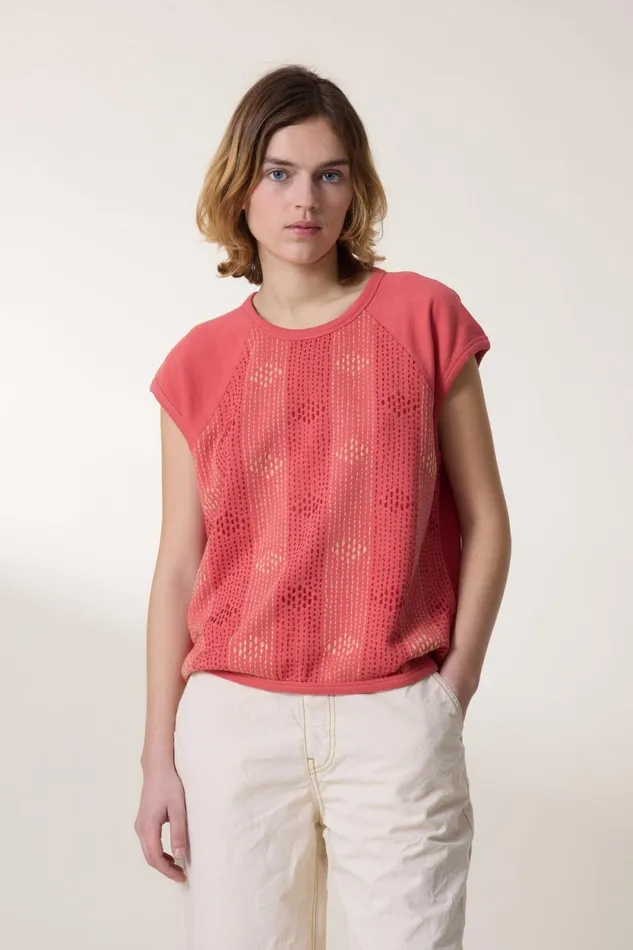 Sweatshirts Women Leon and Harper Sirop Kanta Sweatshirt Coral