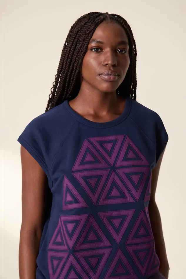 Sweatshirts Women Leon and Harper Sirop Triangle Sweatshirt Navy