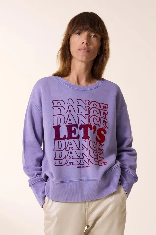 Sweatshirts Women Leon and Harper Sorbet Lets Sweatshirt Lilac
