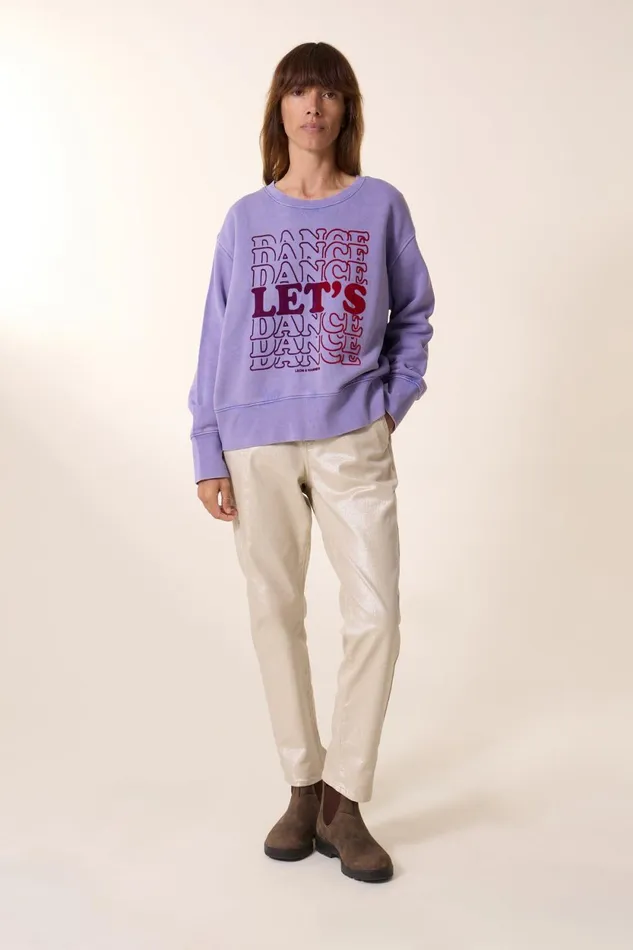 Sweatshirts Women Leon and Harper Sorbet Lets Sweatshirt Lilac