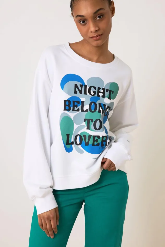 Sweatshirts Women Leon and Harper Sortie Night Sweat White