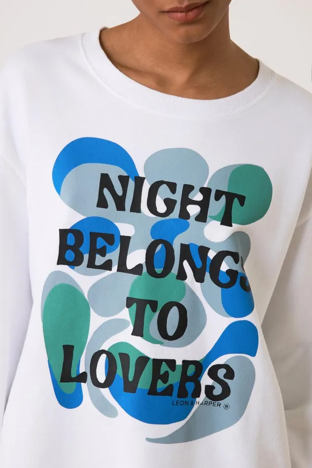 Sweatshirts Women Leon and Harper Sortie Night Sweat White