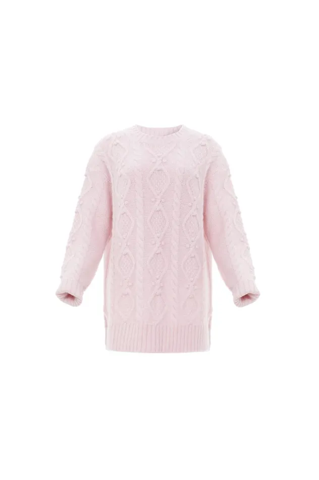 Sylvie Cable Longline Jumper Pink Women Needle and Thread Exclusives