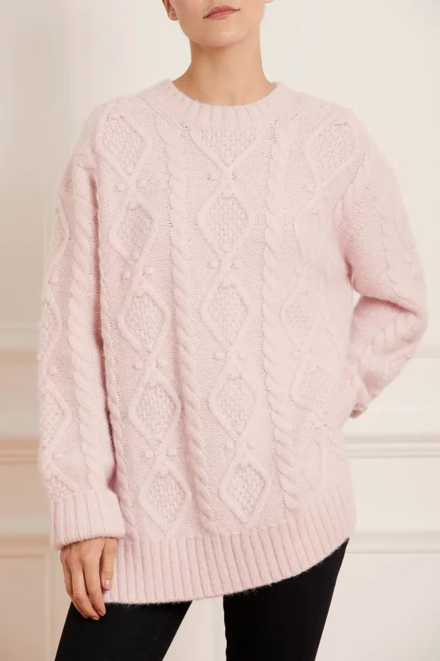 Sylvie Cable Longline Jumper Pink Women Needle and Thread Exclusives