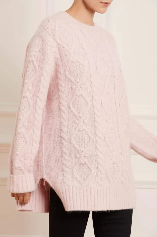 Sylvie Cable Longline Jumper Pink Women Needle and Thread Exclusives