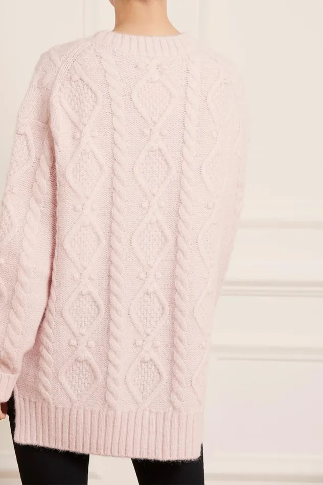 Sylvie Cable Longline Jumper Pink Women Needle and Thread Exclusives