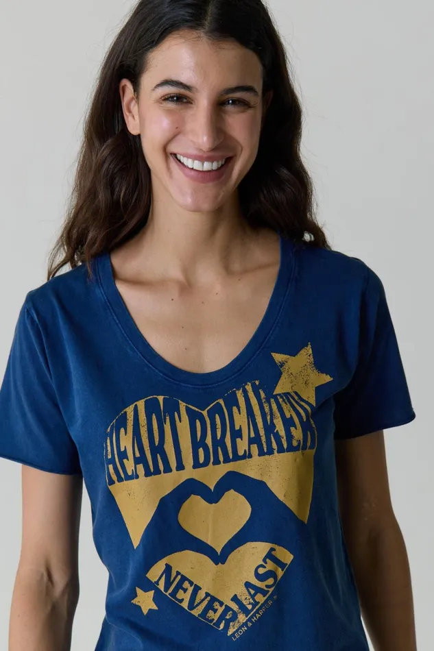 TShirts and Tops Women Leon and Harper Tizia Heart TShirt Navy