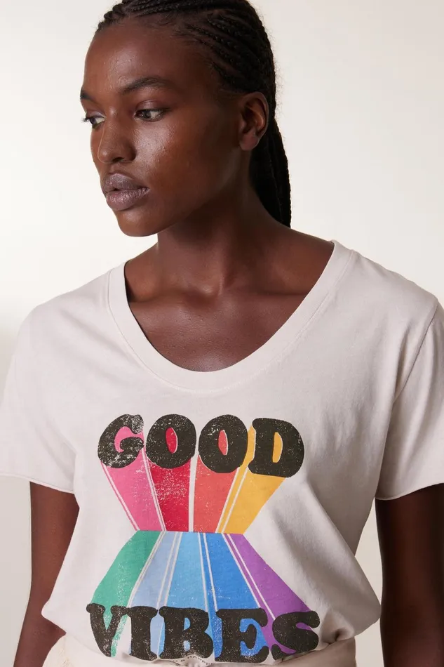 TShirts and Tops Women Leon and Harper Tizia Vibes Tshirt Stone