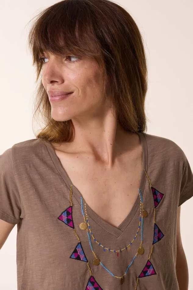 TShirts and Tops Women Leon and Harper Tonton Brodery TShirt Sage