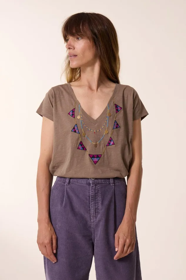 TShirts and Tops Women Leon and Harper Tonton Brodery TShirt Sage