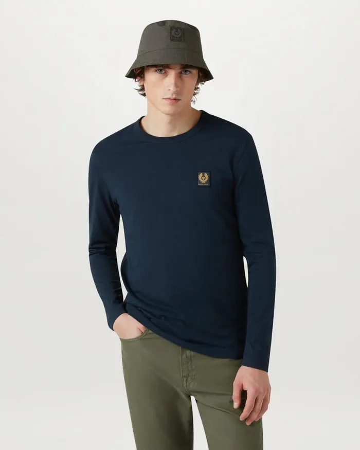 TShirts Men Belstaff Belstaff Long Sleeved TShirt Dark Ink TShirts Men Belstaff Belstaff Long Sleeved TShirt Dark Ink