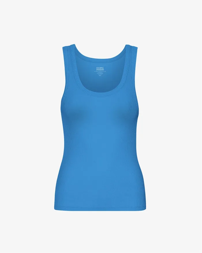 Tank Tops Women Colorfulstandard Women Organic Rib Tank Top 8211 Pacific Blue