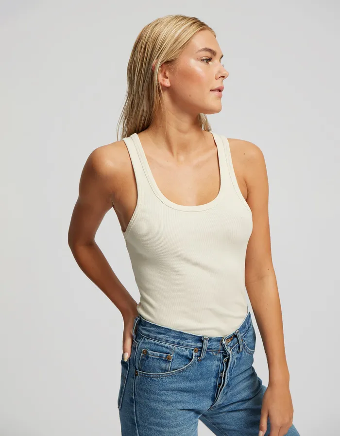 Tank Tops Women Colorfulstandard Women Organic Rib Tank Top 8211 Pacific Blue