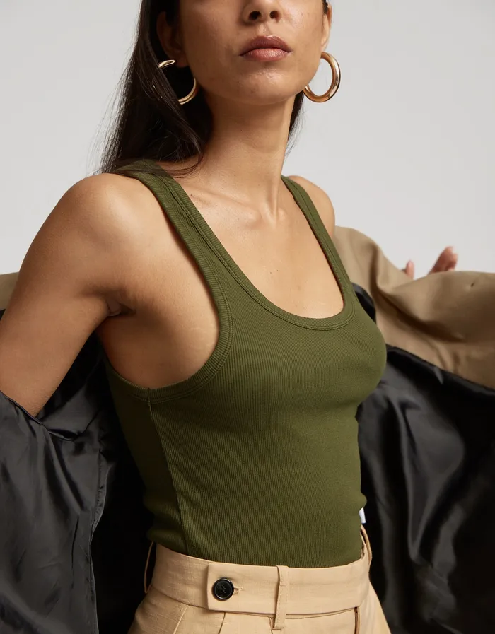 Tank Tops Women Organic Rib Tank Top 8211 Oyster Grey Colorfulstandard Women