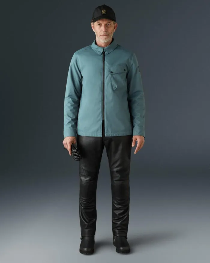 Textile Motorcycle Jackets Men Belstaff Sirocco Motorcycle Overshirt Dark Steel Green