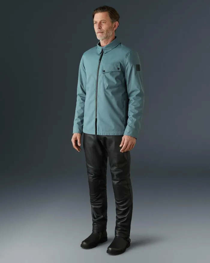 Textile Motorcycle Jackets Men Belstaff Sirocco Motorcycle Overshirt Dark Steel Green