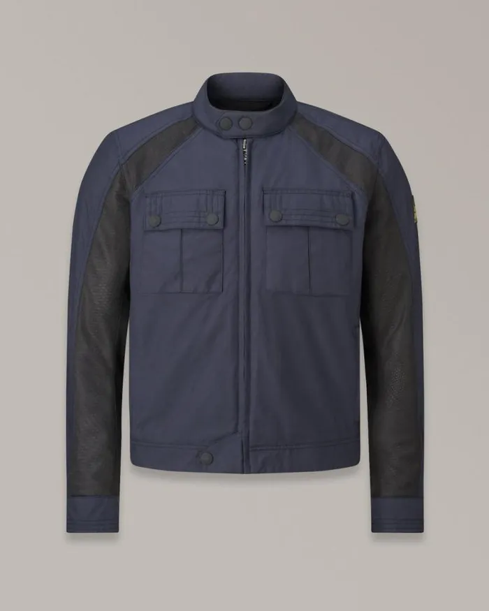 Textile Motorcycle Jackets Men Belstaff Temple Motorcycle Jacket Dark Navy