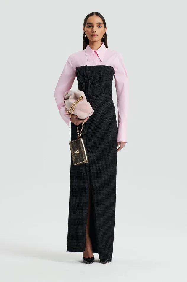 TINSEL GINGHAM GOWN BLACK Dresses Scanlan Theodore Women