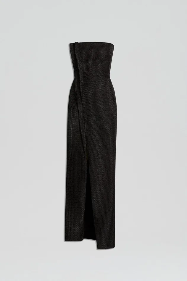 TINSEL GINGHAM GOWN BLACK Dresses Scanlan Theodore Women