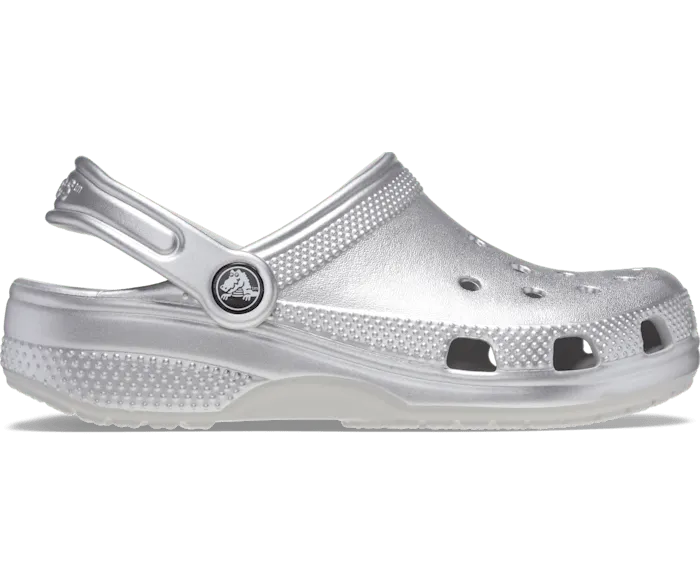 Toddler Classic Metallic Clog Silver Metallic Kids Crocs Clogs