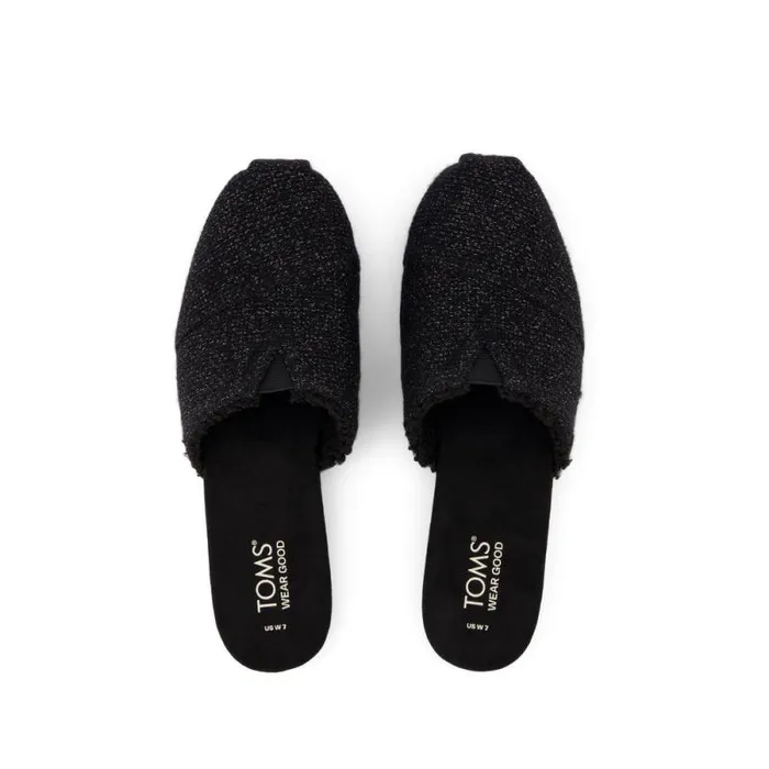 Toms Alpargatas Alpargata Mule Black Faux Shearling Sparkle Knit 8211 Women Toms Alpargatas Alpargata Mule Black Faux Shearling Sparkle Knit 8211 Women