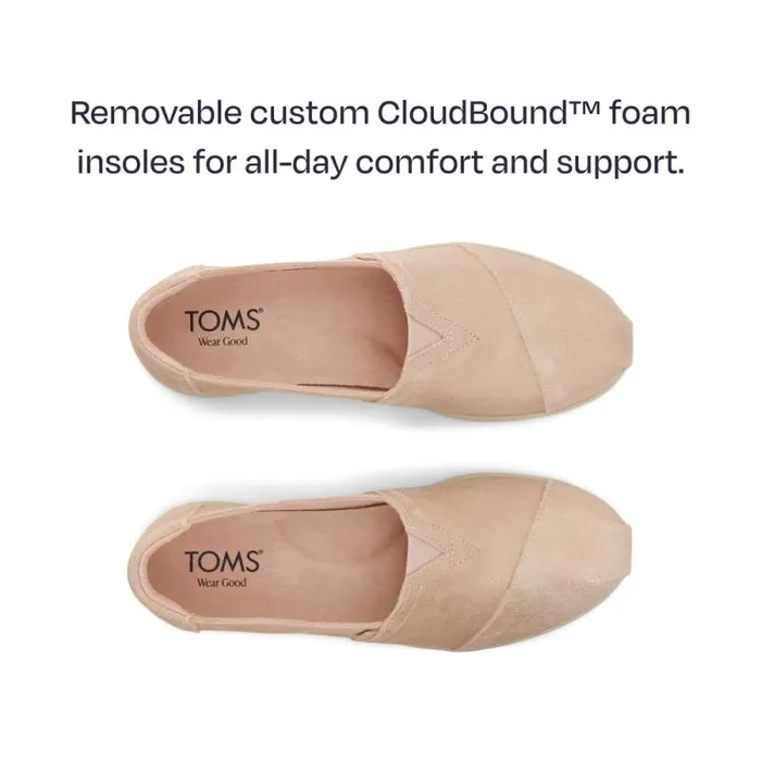 Toms Alpargatas Alpargata Plus Pale Rose Metallic Suede 8211 Women Toms Alpargatas Alpargata Plus Pale Rose Metallic Suede 8211 Women
