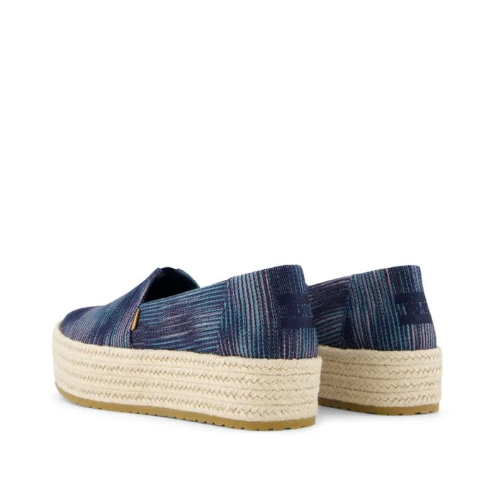 Toms Alpargatas Valencia Platform Espadrille Navy Novelty Denim 8211 Women Toms Alpargatas Valencia Platform Espadrille Navy Novelty Denim 8211 Women