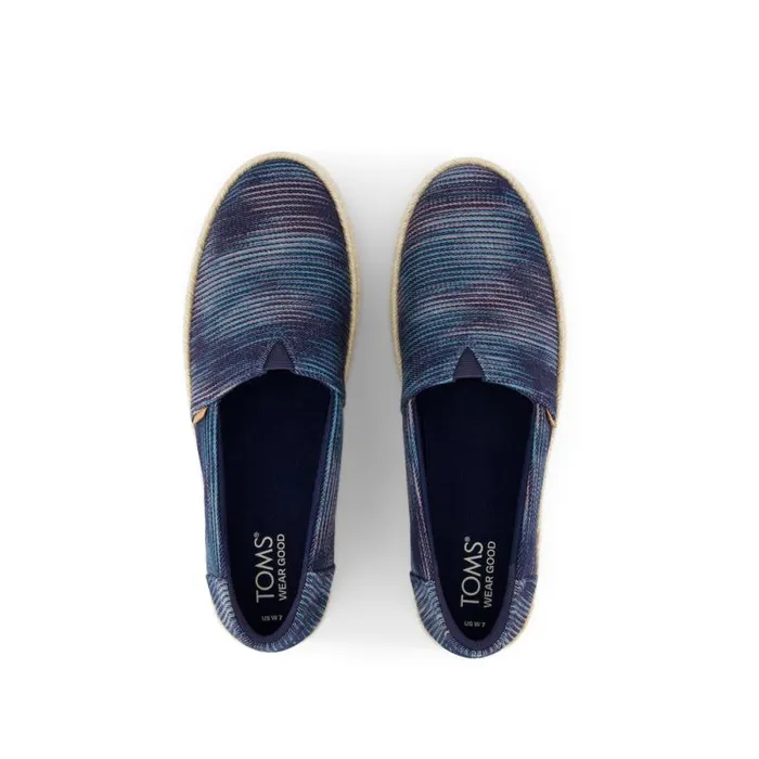 Toms Alpargatas Valencia Platform Espadrille Navy Novelty Denim 8211 Women Toms Alpargatas Valencia Platform Espadrille Navy Novelty Denim 8211 Women