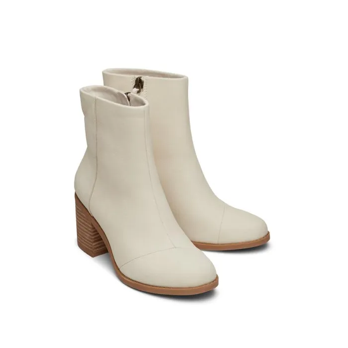 Toms Boots and Booties Evelyn Heeled Boot Leather Light Sand 8211 Women Toms Boots and Booties Evelyn Heeled Boot Leather Light Sand 8211 Women