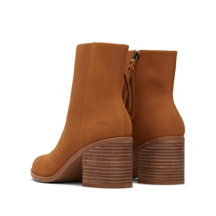 Toms Boots and Booties Evelyn Heeled Boot Leather Tan 8211 Women