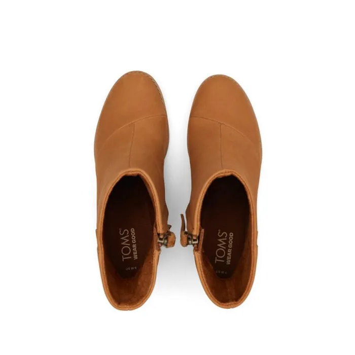 Toms Boots and Booties Evelyn Heeled Boot Leather Tan 8211 Women