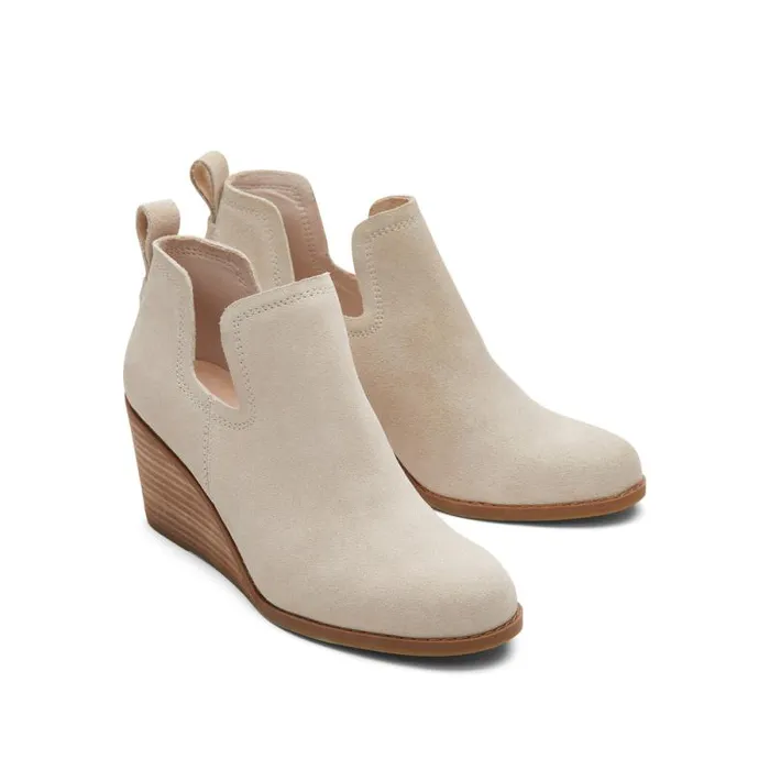 Toms Boots and Booties Kallie Wedge Bootie Beige 8211 Women