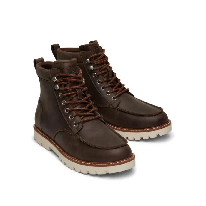 Toms Dress Casual Palomar Boot Dark Brown Water Resistant Leather 8211 Men
