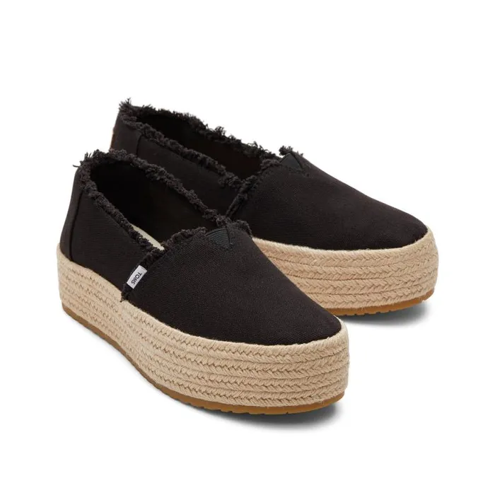 Toms Espadrilles Valencia Platform Espadrille Black Canvas 8211 Women