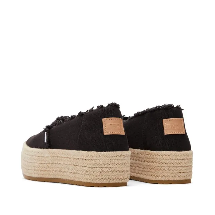 Toms Espadrilles Valencia Platform Espadrille Black Canvas 8211 Women