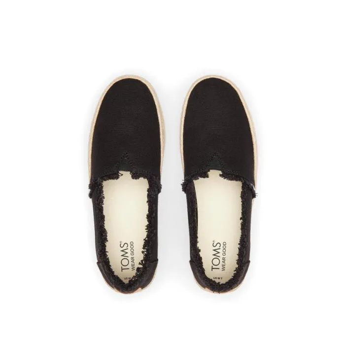 Toms Espadrilles Valencia Platform Espadrille Black Canvas 8211 Women