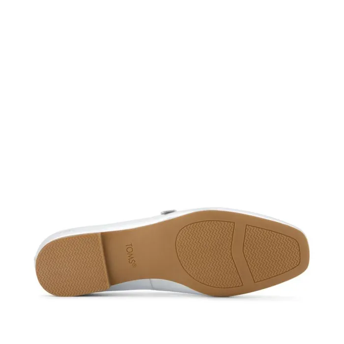 Toms Flats and Loafers Bianca Flat Silver Metallic Leather 8211 Women Toms Flats and Loafers Bianca Flat Silver Metallic Leather 8211 Women