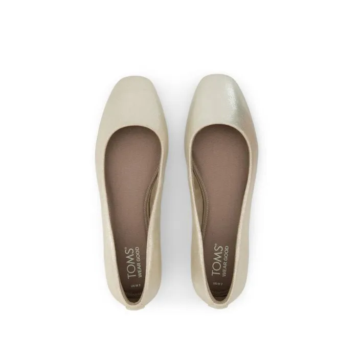 Toms Flats and Loafers Briella Flat Champagne Metallic Suede 8211 Women Toms Flats and Loafers Briella Flat Champagne Metallic Suede 8211 Women